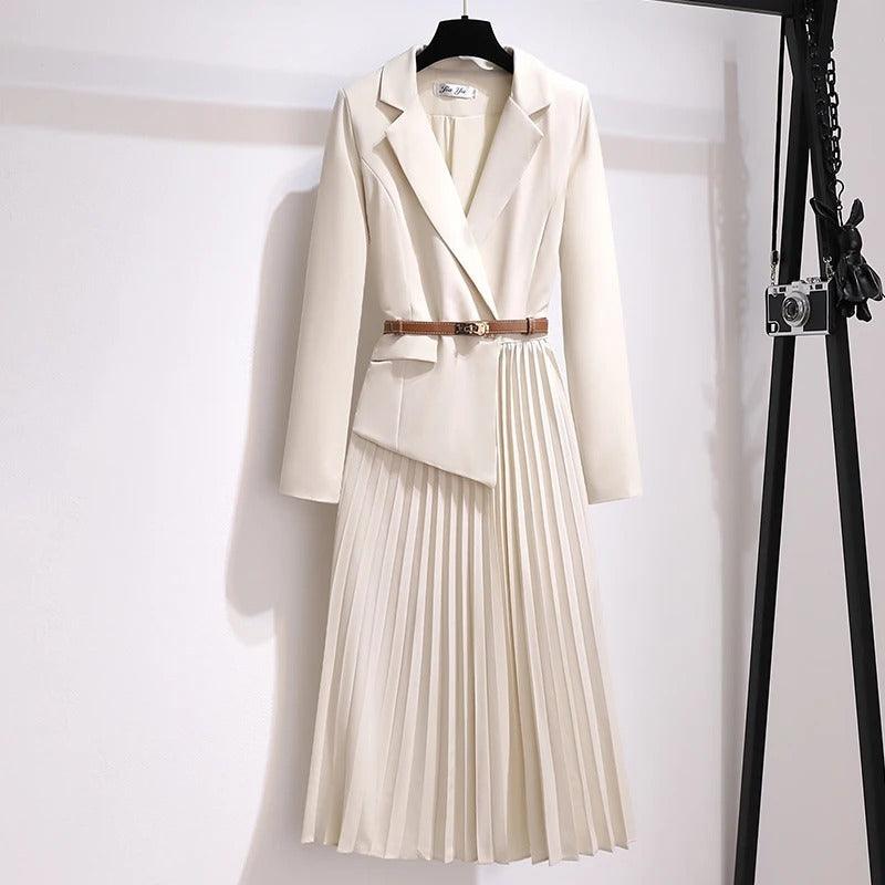 Vestido Estilo Blazer Garibaldi™ Corte plissado / Vestindo a Nobreza Moderna! - ModernLar