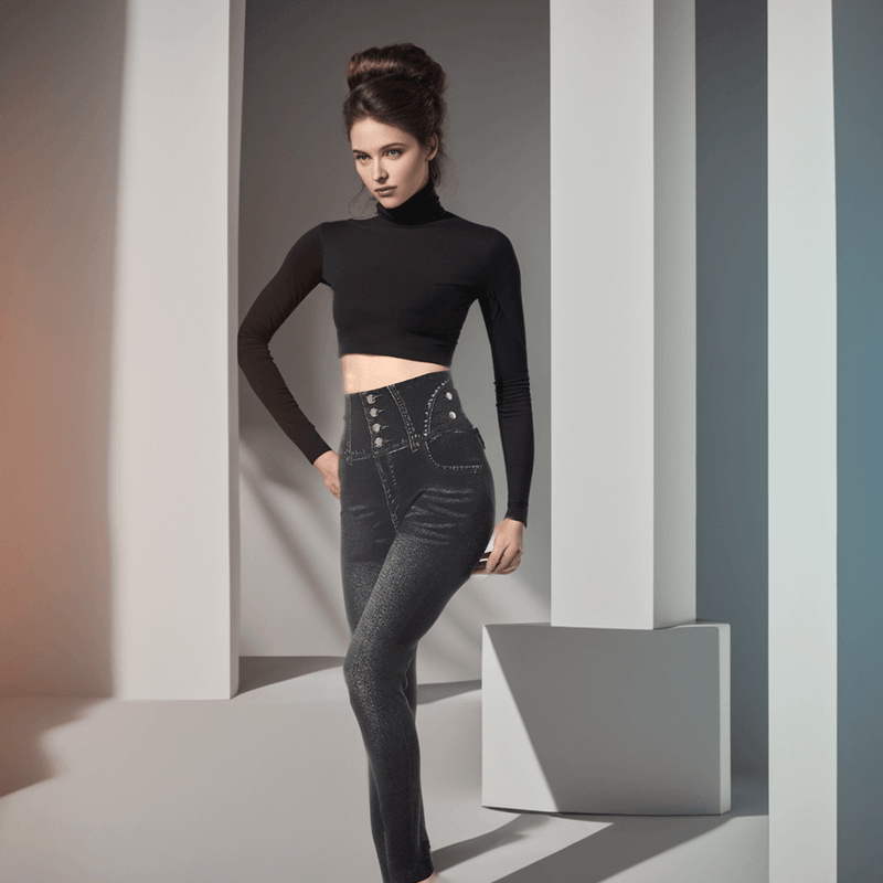 Calça Jeans de Lycra La Belle / A Única com Cintura Alta e Efeito Modelador para uma Elegância Incomparável!