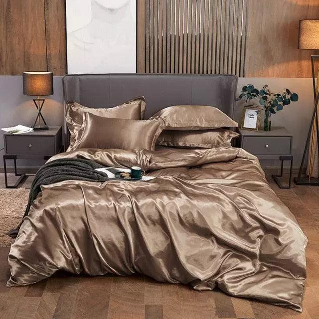 Conjunto de Roupas de Cama de Cetim Funnry™ -  4 unidades SUPER SOFT - ModernLar