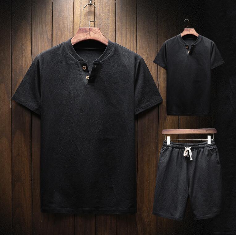 Conjunto Masculino Shorts e Camiseta Plus Size em Linho - LinhoPlus Set / Sinta a Qualidade do Linho em um Conjunto Plus Size pensado para Você - ModernLar