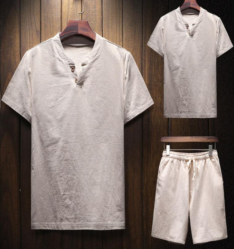 Conjunto Masculino Shorts e Camiseta Plus Size em Linho - LinhoPlus Set / Sinta a Qualidade do Linho em um Conjunto Plus Size pensado para Você - ModernLar