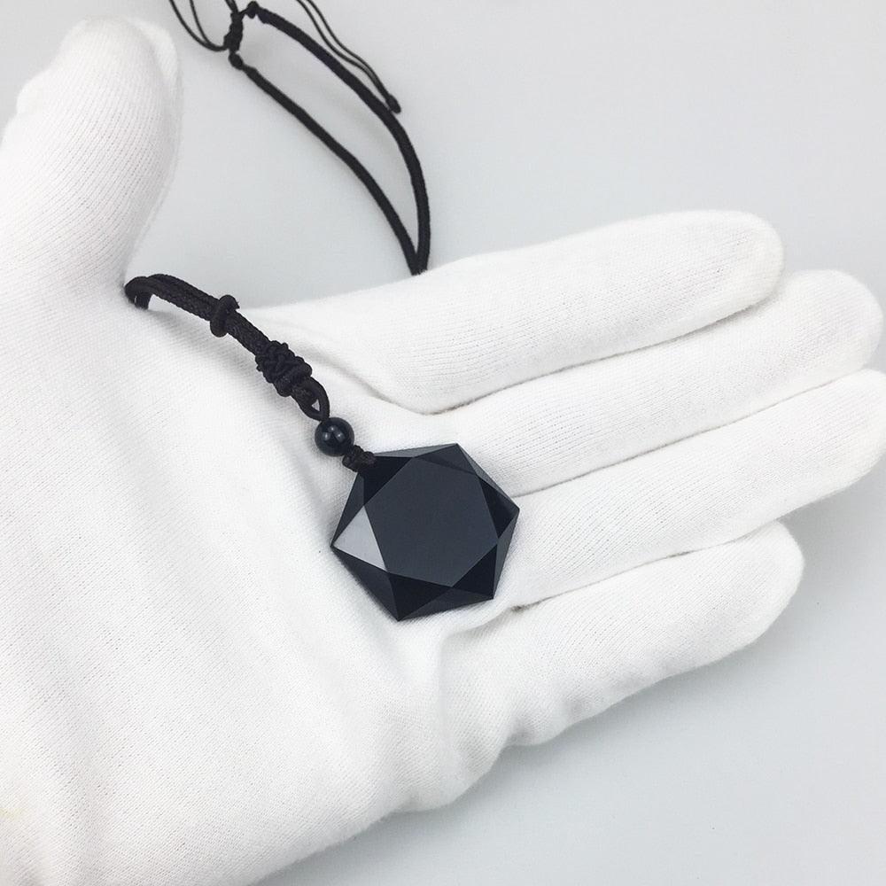 AMULETO SAGRADO - OBSIDIANA NEGRA DO TIBET - ModernLar