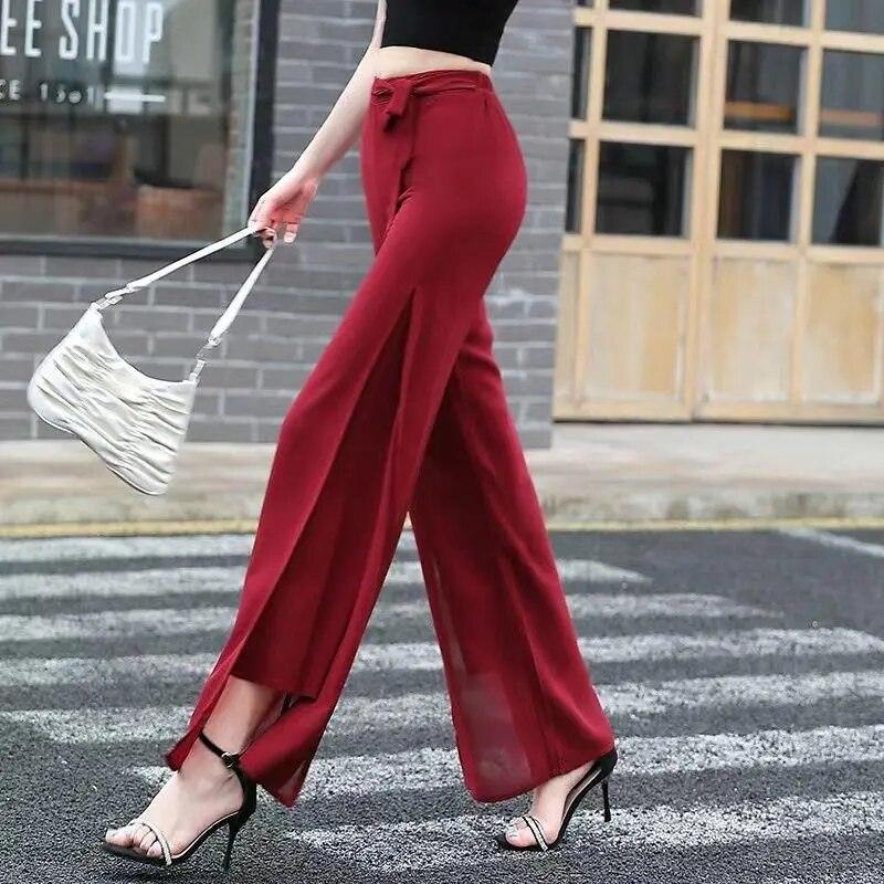 Calça Venezia™ em Chiffon Dupla Camada / A Calça da Mulher que Esbanja Luxo, Leveza & Exclusividade! - ModernLar
