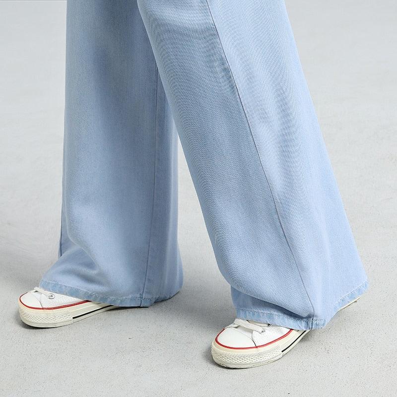 Calça Jeans Feminina em Seda Gelo - Seda Frost Denim / Sinta o Frescor da Seda Gelo - ModernLar