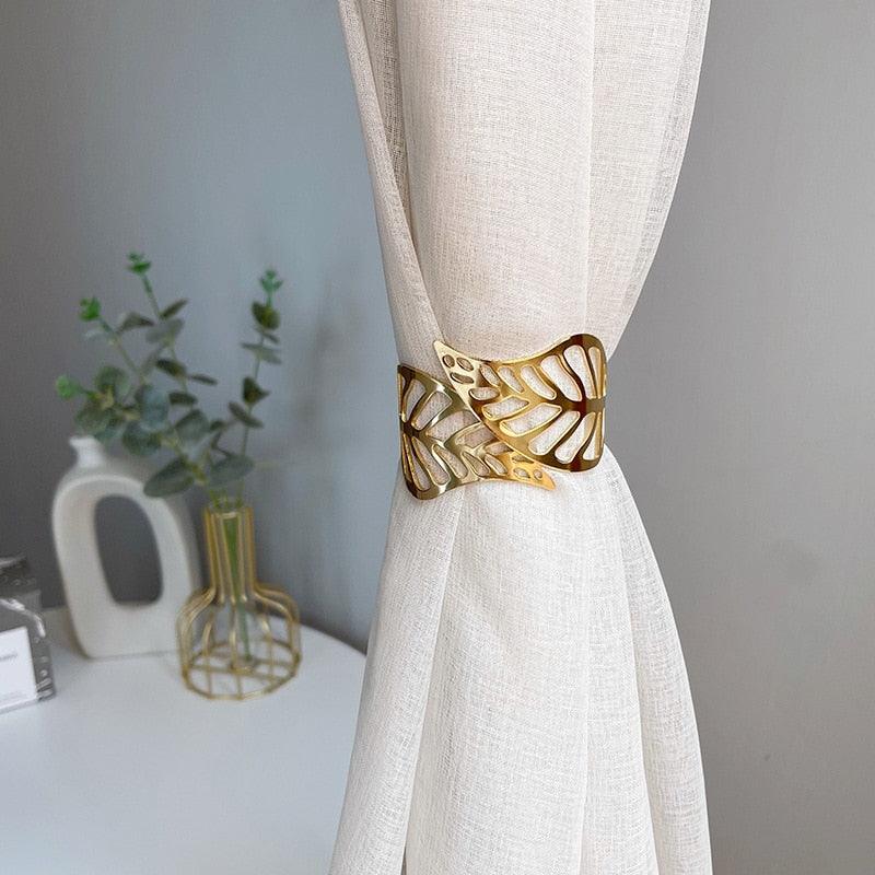 Broche Decorativo Para Cortina - Folhas de Ouro / A Decoração da Sua Casa a Um Nivel Acima! - ModernLar
