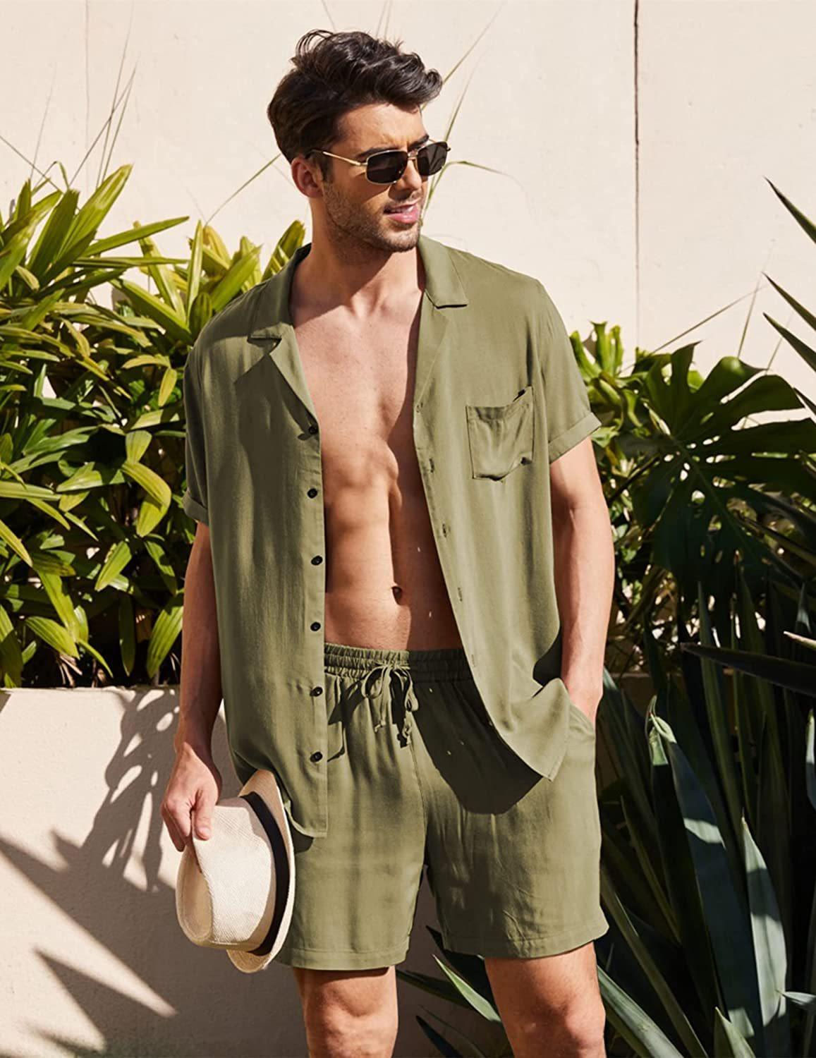 Conjunto Praiano Camisa Manga Curta + Shorts / Top Verão 22/23 - ModernLar