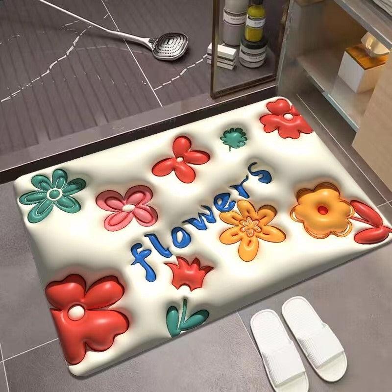 Tapete Coreano Antiderrapante - Flowers - ModernLar