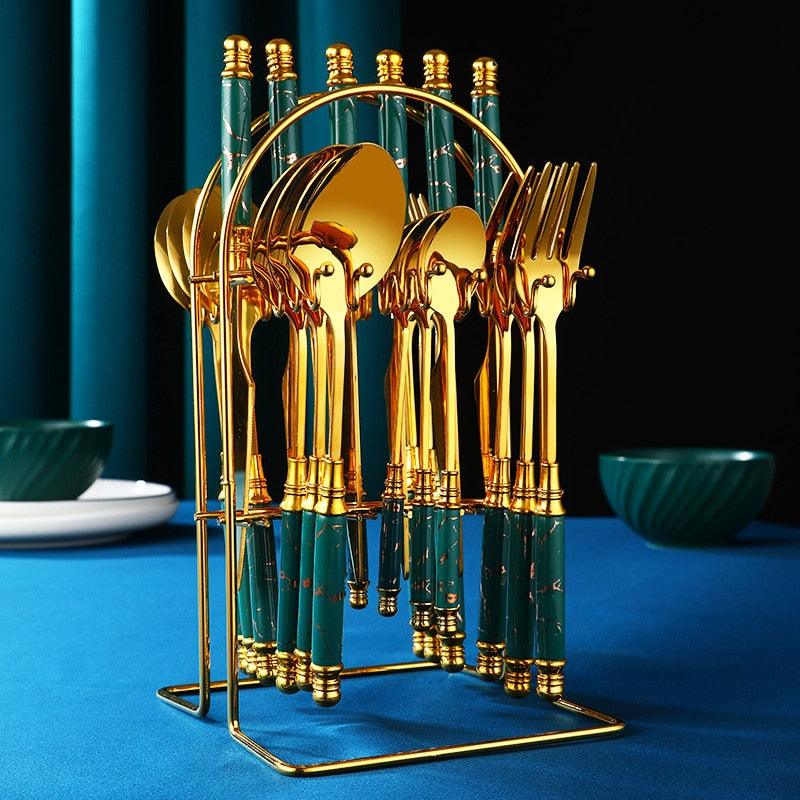 Jogo de Talheres 24pcs GoldDinner - ModernLar